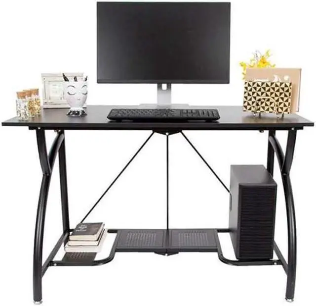 Alt view image 5 of 7 - Origami Multipurpose Adjustable Standing Desk Computer Table with Origami Connection Clip and Bottom Gaming Desk Shelf, Black