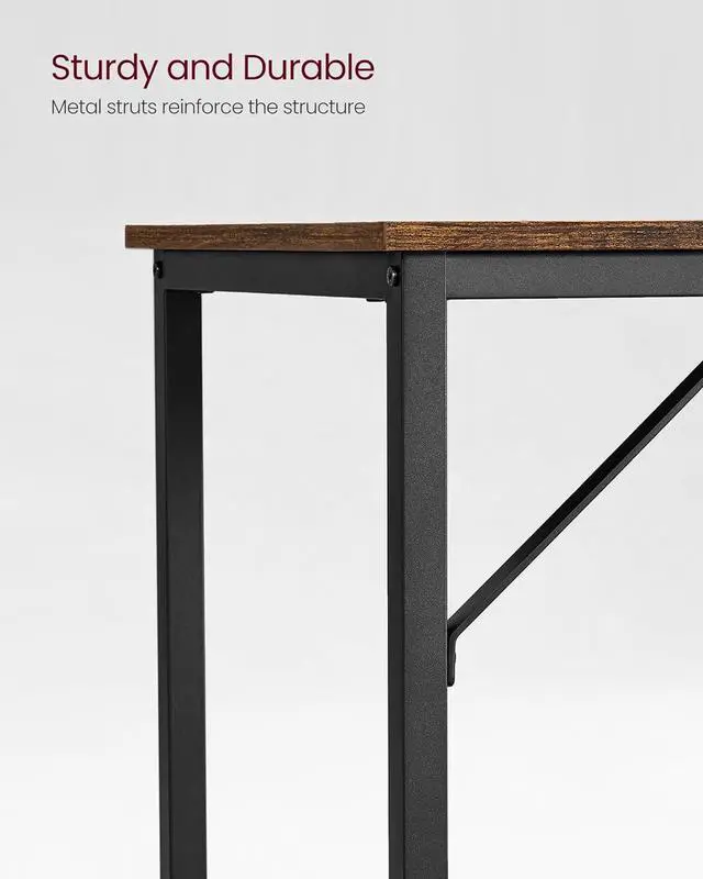 Alt view image 5 of 7 - VASAGLE Computer Desk, Gaming Desk, Home Office Desk, for Small Spaces, 19.7 x 39.4 x 29.9 Inches, Industrial Style, Metal Frame, Rustic Brown and Black ULWD41X