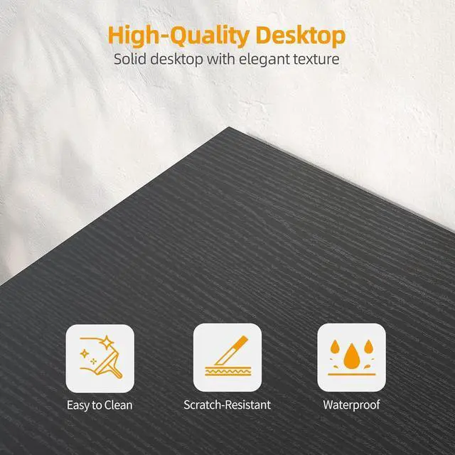 Alt view image 7 of 7 - TIQLAB L Shaped Computer Desk with Power Outlets, 47 Inch Small Corner Desk with Reversible Shelves, Gaming Desk Computer Table Study Writing Table for Home Office Bedroom Small Space, Black