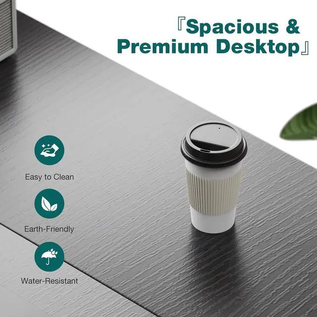 Alt view image 5 of 7 - SMUG Computer Desk with Storage DrawersSmall Office Desk Modern Simple Study Writing Table for Home, Black 40 Inch