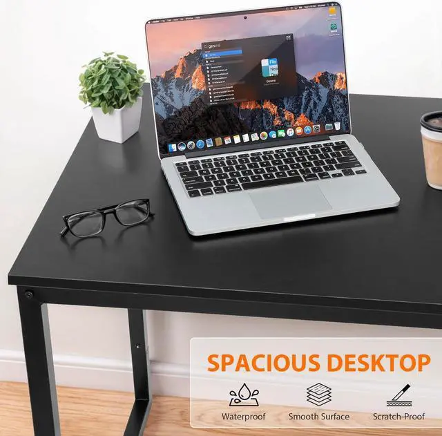 Alt view image 4 of 7 - ZenStyle Computer Desk 55" Large Office Desk Computer Table Laptop PC Simple Study Writing Desk for Home Office, Black
