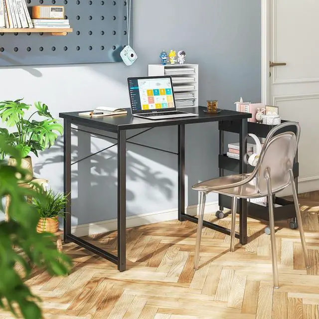Alt view image 2 of 7 - Coleshome 32 Inch Computer Desk, Modern Simple Style Desk for Home Office, Study Student Writing Desk, Black