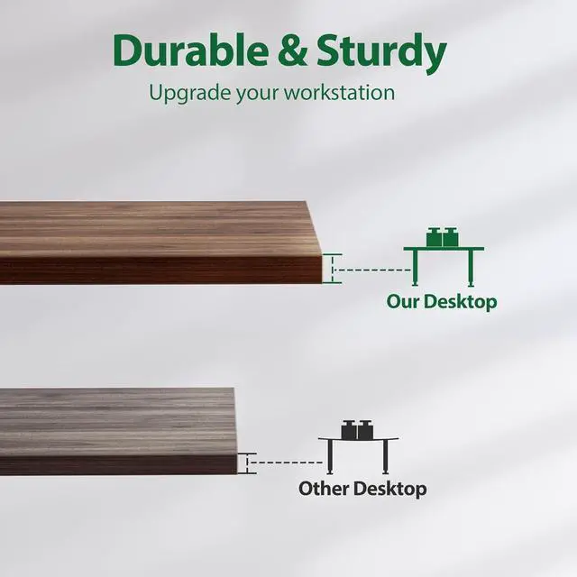 Alt view image 5 of 7 - Electric Standing Desk, Large 63 x 24 Inches Height Adjustable Desk, Sit Stand up Desk for Work Office Home, Splice Board, Dark Walnut