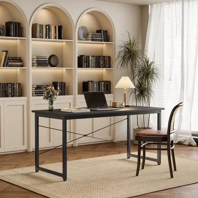 Alt view image 4 of 7 - BANTI Computer Desk, 40 inch Home Office Desk, Modern Simple Style PC Table for Home, Office, Study, Writing, Black