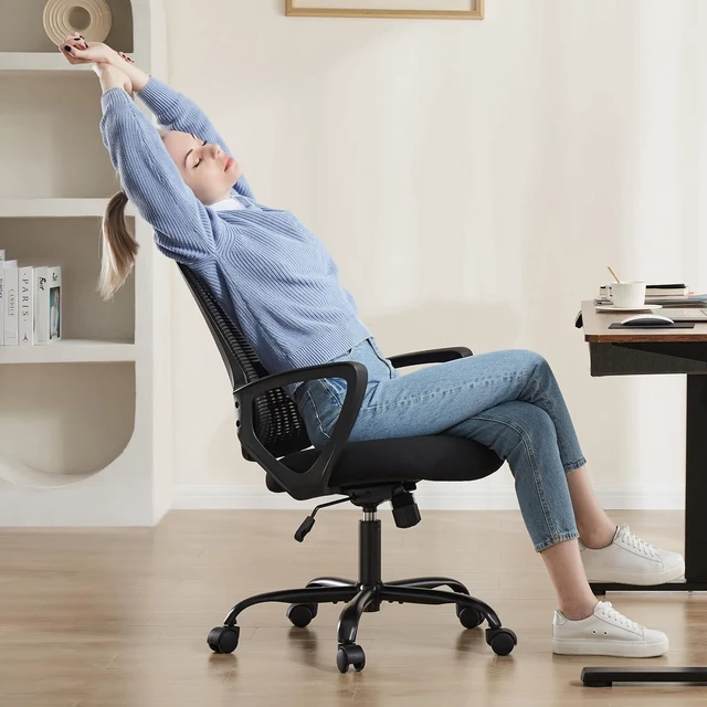 Alt view image 7 of 7 - Home Office Mesh Desk Chair with Ergonomic Lumbar Support