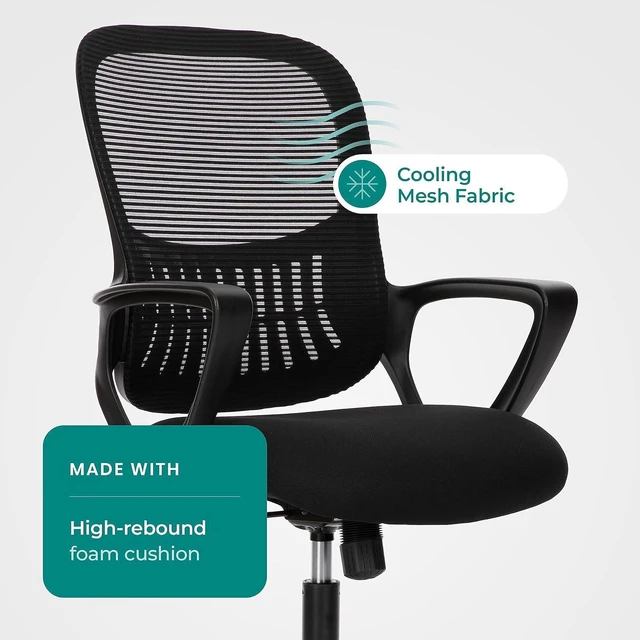 Alt view image 6 of 7 - Home Office Mesh Desk Chair with Ergonomic Lumbar Support