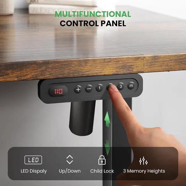 Alt view image 6 of 7 - SIAGO Electric Standing Desk Adjustable - 48 x 24 Inch Sit Stand up Desk with Cable Management - 3 Memory Preset Adjustable Height Desk Computer Home Office Desk