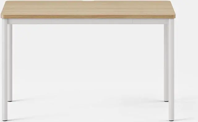 Alt view image 4 of 6 - Branch Daily Desk - Functional at Home Office Desk with Effortless Assembly, Timeless Design, Rounded Corners, and Built-in Cable Notch - 48 W x 28.5 H x 24 D - Woodgrain Work Table