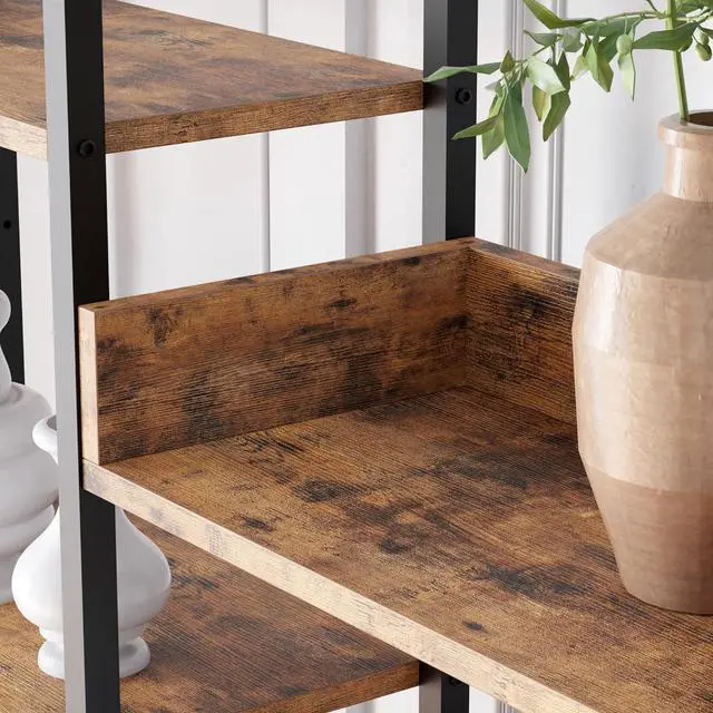 Alt view image 5 of 7 - IRONCK Bookshelves and Bookcases 5 Tiers, Triple Wide Industrial Bookshelf, Large Etagere Bookshelf, Display Storage Bookshelves with Metal Frame for Living Room, Home Office