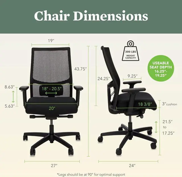 Alt view image 2 of 6 - HON Ignition 2.0 Ergonomic Office Chair - Adjustable Tilt, Swivel Wheels, Comfortable for Long Hours - Home Office Desk Chair