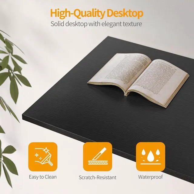 Alt view image 6 of 7 - BANTI Small Computer Desk with Drawers, 35 Inch Home Office Desk with 2Storage Shelves on Left or Right Side, Study Writing Desk with Storage Bag, Black