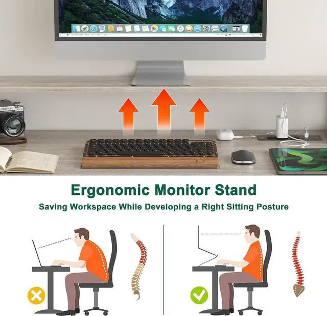 Alt view image 4 of 6 - L Shaped Desk with Drawers, 66" Home Office Desk with Power Outlet and Led Strip, Computer Desk with Storage Shelves & Monitor Stand, Large Corner Desk Gaming Desk, Grey