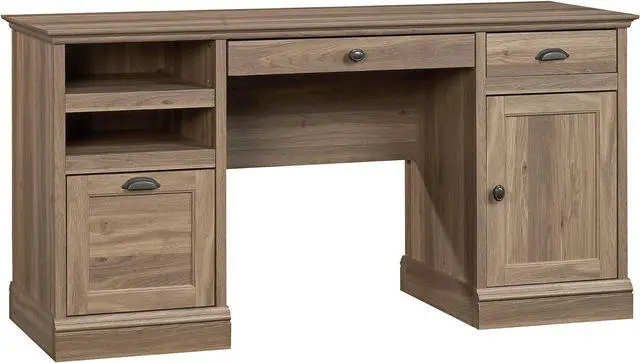 Main image of Sauder Barrister Lane Executive Desk, Salt Oak finish