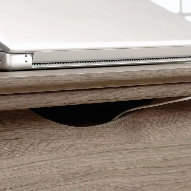 Alt view image 7 of 7 - Sauder Barrister Lane Executive Desk, Salt Oak finish