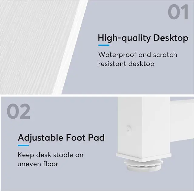Alt view image 7 of 7 - Tribesigns 2-Person Home Office Desk, 78.7" Extra Long Computer Desk, Double Workstation for Home Office, Work Desk for Two People (White)