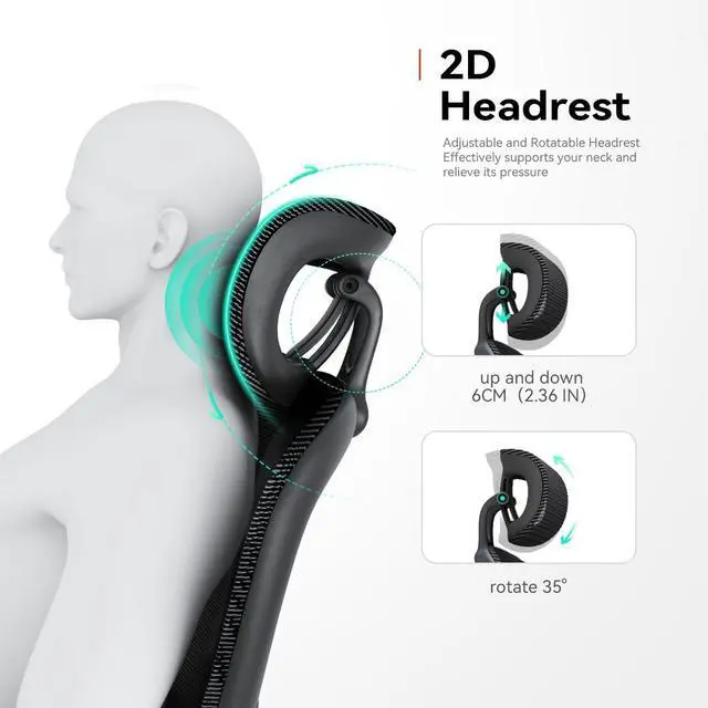 Alt view image 6 of 7 - SIHOO Ergonomic Office Chair, Adjustable Lumbar Support, 110-130° Tilt, 3D Armrests, Rolling Computer Desk Chair with Headrest Black