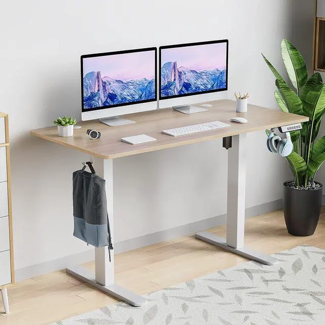 Alt view image 7 of 7 - Sweetcrispy Electric Standing Desk, 40 x 24in Adjustable Height Electric Stand up Desk Standing Computer Desk Home Office Desk Ergonomic Workstation with 3 Memory Controller, Bamboo Texture