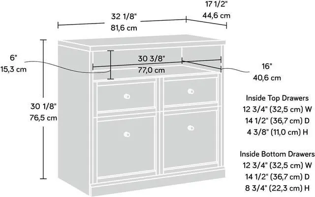 Alt view image 3 of 7 - Sauder Craft Pro Series Storage Cabinet/ Pantry cabinets, White finish