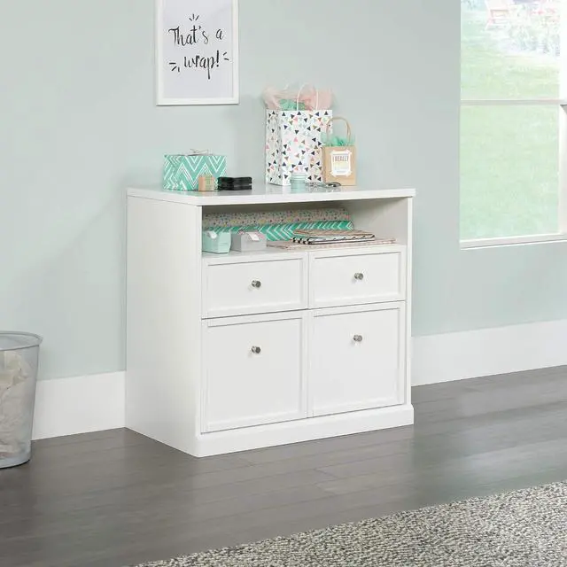 Alt view image 2 of 7 - Sauder Craft Pro Series Storage Cabinet/ Pantry cabinets, White finish
