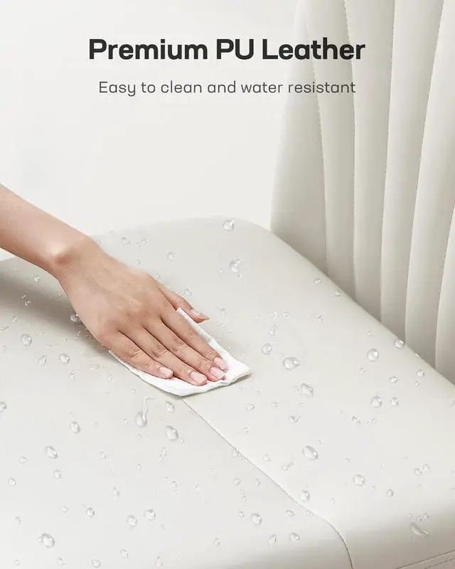 Alt view image 6 of 7 - Marsail Cross Legged Office Chair: PU Leather Criss Cross Desk Chair Wide Armless Desk Chair Swivel Height Adjustable Vanity Chair for Make Up,Small Space,Bed Room(Beige)