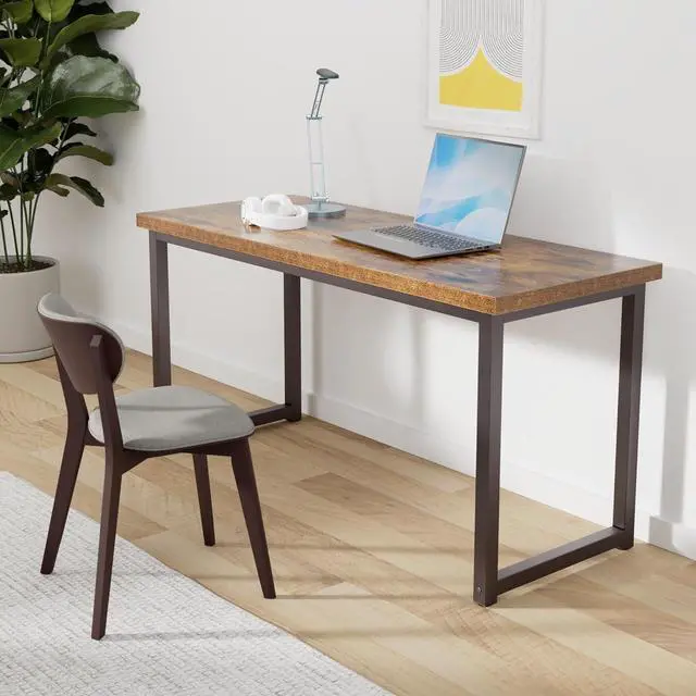 Alt view image 2 of 7 - TOPSKY Computer Desk 59 inch Large Office Desk, Gaming Desk Writing Desk, Large Legroom, Metal Frame, 1.88" Thickness Desktop (Rustic Brown)