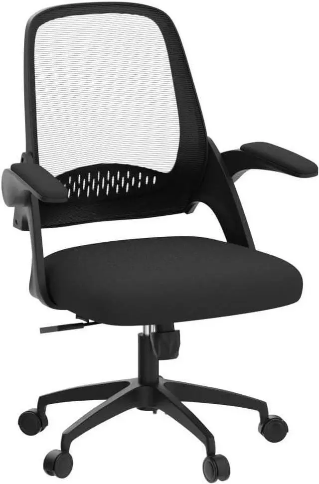 Alt view image 4 of 7 - NEO CHAIR Office Desk Computer Gaming Chair with Executive Ergonomic Lumbar Back Support Flip-up Padded Armrest Adjustable Height and Wheels for Home or Office (Black)