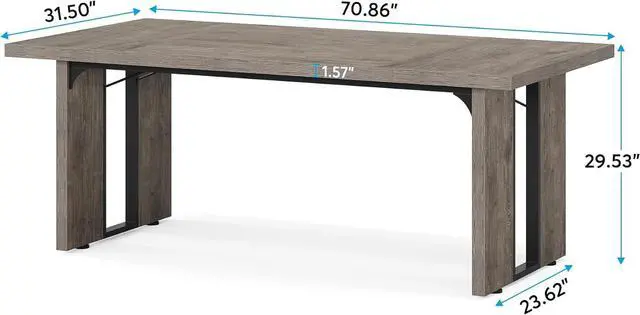 Alt view image 2 of 7 - Tribesigns 70.9" Executive Desk, Large Office Computer Desk, Simple Laptop Desk Study Writing Table Workstation for Home Office