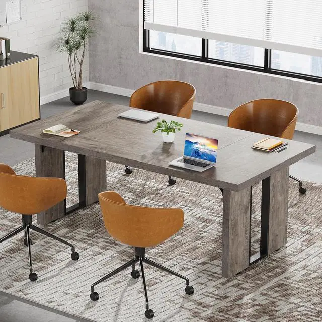 Alt view image 5 of 7 - Tribesigns 70.9" Executive Desk, Large Office Computer Desk, Simple Laptop Desk Study Writing Table Workstation for Home Office