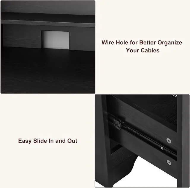 Alt view image 7 of 7 - TTVIEW Computer Desk with Drawers and Hutch Shelf, Wood Executive Desk Writing Study Table with 43 Wide Tabletop, Small Desk with File Drawer for Home Office Bedroom, Black