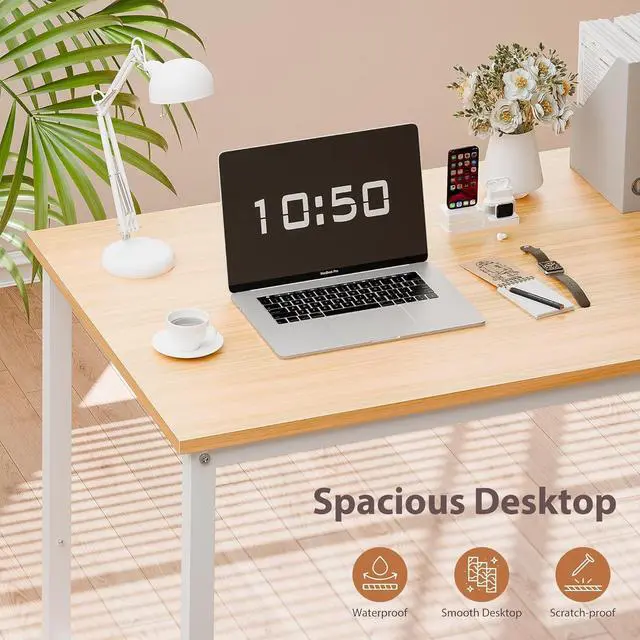 Alt view image 4 of 7 - ZENY Computer Desk,55 Inch Office Desk Gaming Desk Writing Desk, Modern Simple Desk PC Laptop Study Student Table (Basic Nature, 55 inch)