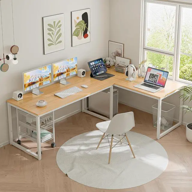 Alt view image 6 of 7 - ZENY Computer Desk,55 Inch Office Desk Gaming Desk Writing Desk, Modern Simple Desk PC Laptop Study Student Table (Basic Nature, 55 inch)