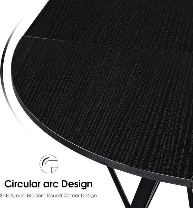 Alt view image 6 of 7 - ivinta L Shaped Gaming Desk  Modern White Computer Desk with X-Shape Support, Space-Saving Home Office Desk for Home Office & Small Spaces, Living Room, 7449 (Black)