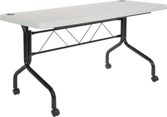 Main image of Office Star Resin Multipurpose Flip Training Table with Locking Casters for Home and Office, 5 Feet