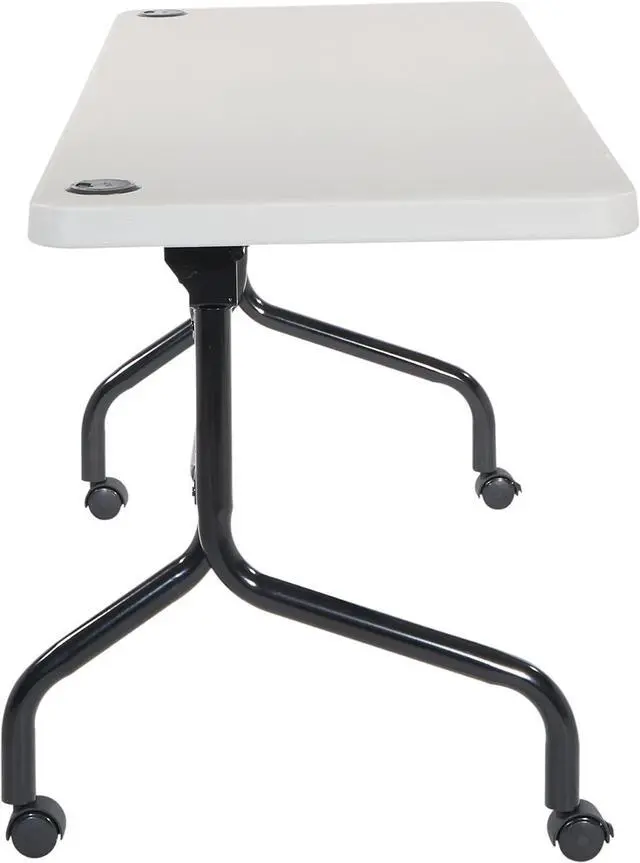 Alt view image 4 of 7 - Office Star Resin Multipurpose Flip Training Table with Locking Casters for Home and Office, 5 Feet