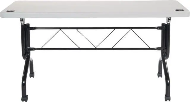 Alt view image 5 of 7 - Office Star Resin Multipurpose Flip Training Table with Locking Casters for Home and Office, 5 Feet