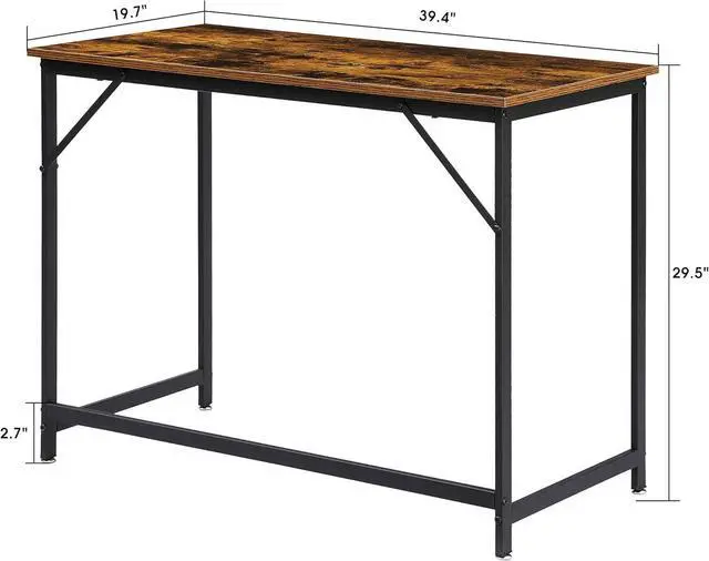 Alt view image 3 of 7 - ivinta Small Computer Desk, Industrial Laptop Desk for Home Office, Simple Style PC Table, Wooden Sturdy Writing Desk, 40 inch Workstation for Space Saving, SINGLE-YBR39 (Vintage, Easy Assemble)
