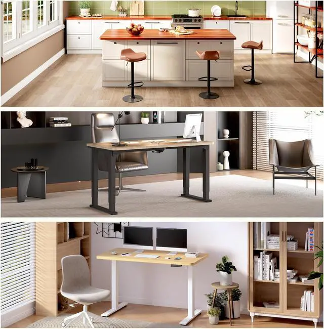 Alt view image 3 of 7 - FLEXISPOT Whole Piece 55"x28" Desktop 1" Thickness Height Adjustable Desk Rectangular Tabletop Maple Board (55INCH Maple Top)