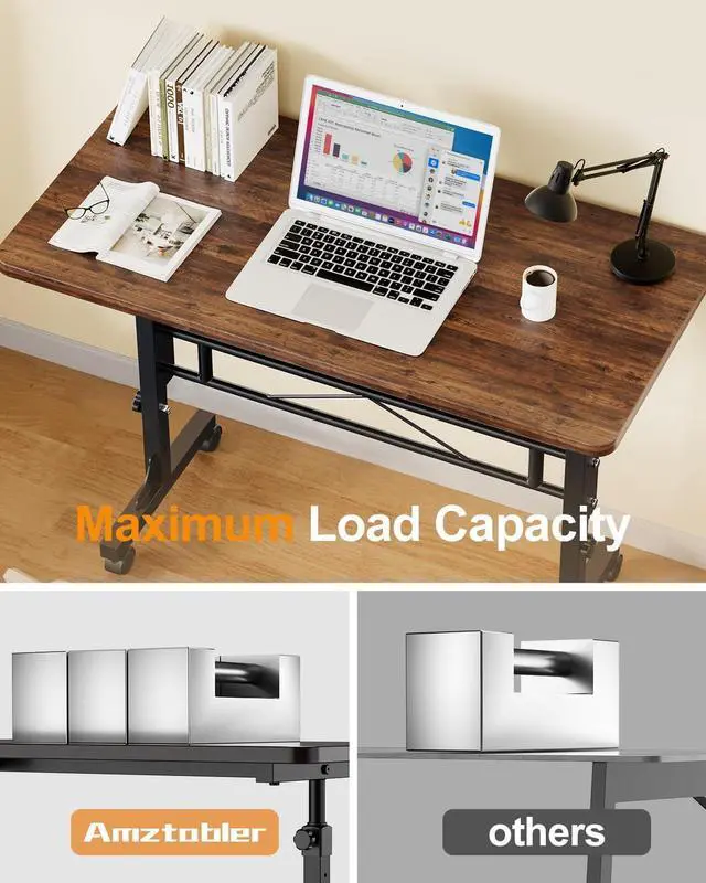 Alt view image 4 of 7 - Small Standing Desk Adjustable Height, Mobile Stand Up with Wheels, 32 Inch Portable Rolling Desks for Walking Pad Treadmill Rusitc by DT