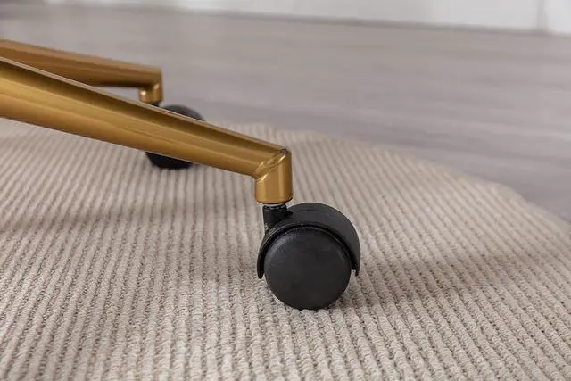 Alt view image 5 of 5 - HomVent Fluffy Desk Chair Pink Faux Fur Vanity Chair Adjustable Swivel Computer Chair on Wheels Height Adjustable Cute Desk Chair for Makeup Room Teen Girls Bedroom Home Office (Black 2 A)