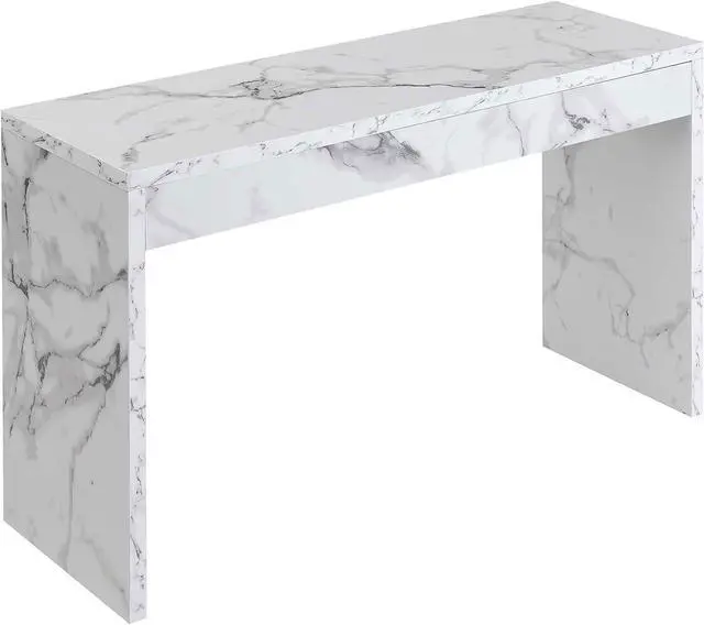 Main image of Convenience Concepts Northfield Console Table 48" - Contemporary Desk, Entryway, or Vanity Table for Hallway, Living Room, Office, White Faux Marble