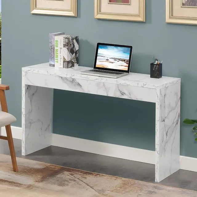 Alt view image 6 of 6 - Convenience Concepts Northfield Console Table 48" - Contemporary Desk, Entryway, or Vanity Table for Hallway, Living Room, Office, White Faux Marble