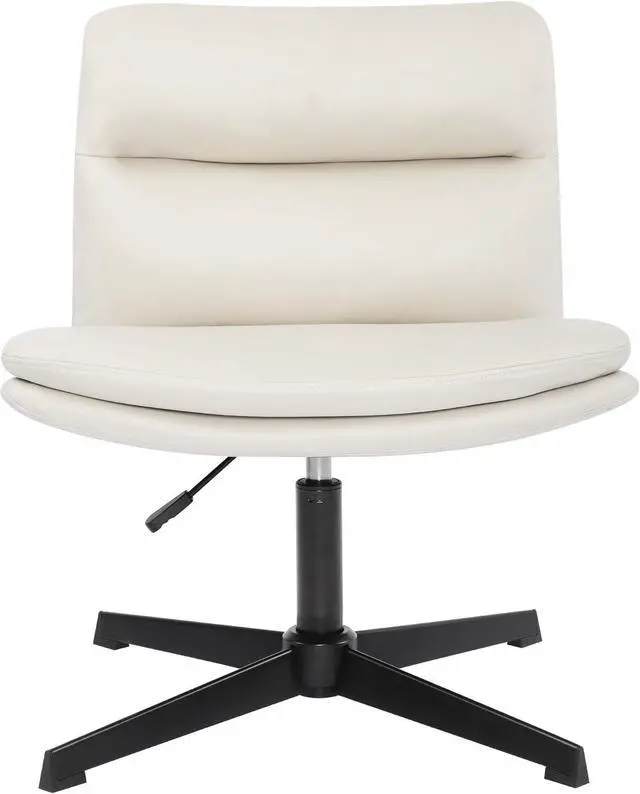 Ergonomic Chairs White Modern Desk Chair No Wheels GOTMINSI Cross