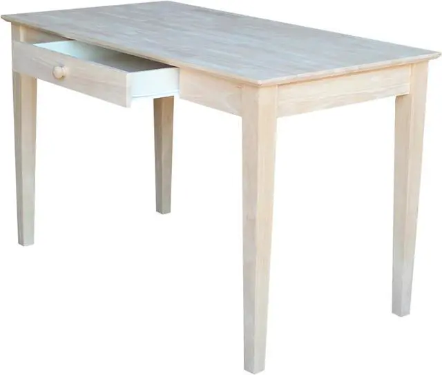 Main image of IC International Concepts, Writing Desk With Drawer, Solid Real Wood, Sturdy Parawood, Dimensions 19.41"W x 15"D x 2.36"H, Home Office/Study, Paint/Stain Ready, Unfinished