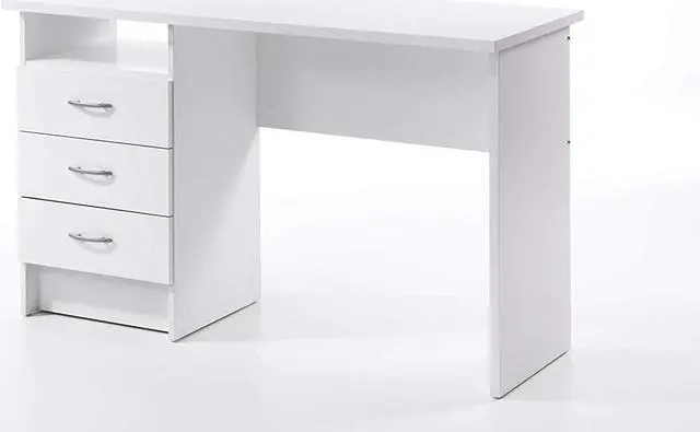 Alt view image 4 of 6 - Tvilum Whitman Desk with 3 Drawers, White
