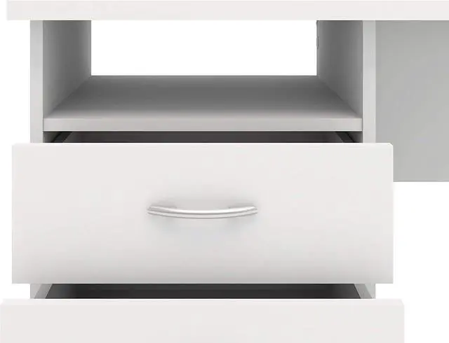 Alt view image 5 of 6 - Tvilum Whitman Desk with 3 Drawers, White