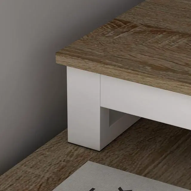 Alt view image 7 of 7 - Homsee Home Office Computer Desk Corner Desk with 3 Drawers and 2 Shelves, 55 Inch Large L-Shaped Study Writing Table with Storage Cabinet - Walnut and White