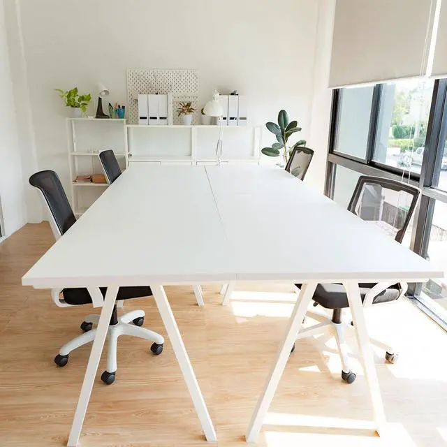 Alt view image 2 of 7 - Kaboon White Table Top 23.62" D x 59.1" W, Solid One-Piece Desktop, Universal Wood Countertop, Reversible Laminate Top, Double Desks, L-Desk DIY, for Home and Commercial