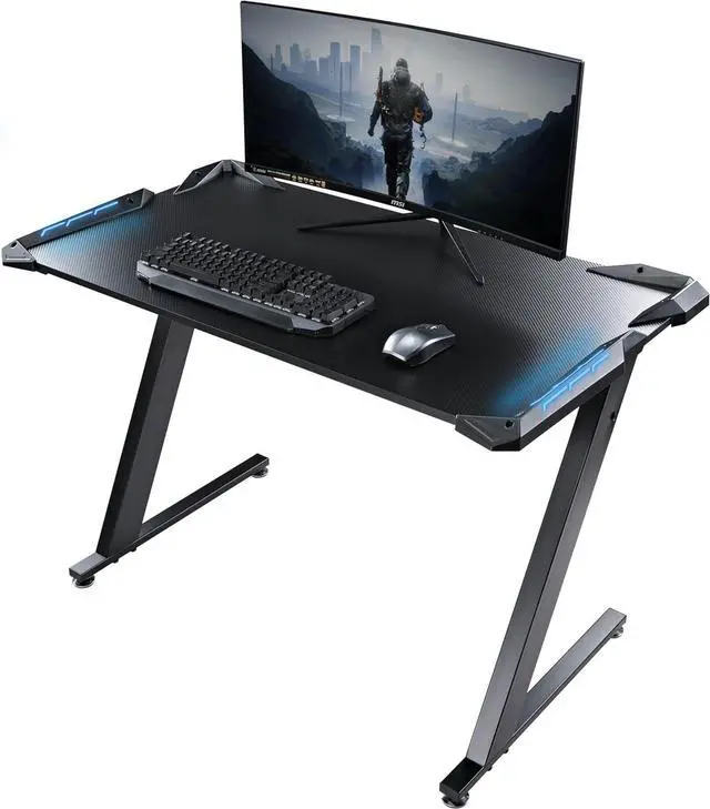 Main image of EUREKA ERGONOMIC Gaming Desk with LED Lights Home Office RGB Table, Small Gaming Desk, Computer Table, Black