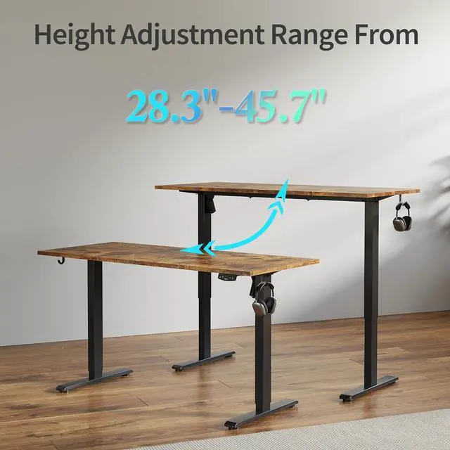 Alt view image 6 of 7 - Agilestic Electric Standing Desk, 48 x 24 Inches Height Adjustable Desk, Sit Stand up for Work Office Home, Ergonomic Rising Computer Table with Memory Preset, Rustic Brown