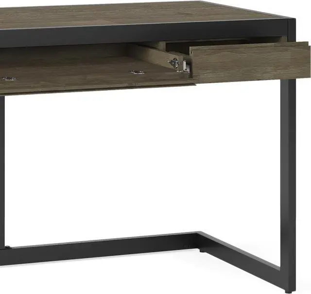 Alt view image 6 of 7 - SIMPLIHOME Erina SOLID ACACIA WOOD Industrial 60 inch Wide Writing Office Desk in Distressed Grey for the Office Desk, Writing Table, Workstation and Study Table